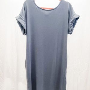 Dusty blue t-shirt dress
